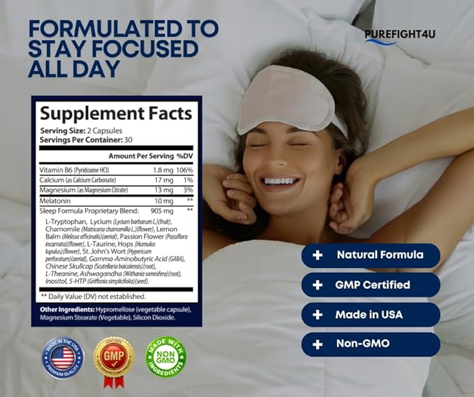 Sleep Guard Plus Promotes Relaxation &amp Restful Sleep Natural Sleep Support Supplement | Dietary Supplement - 2 Bottles