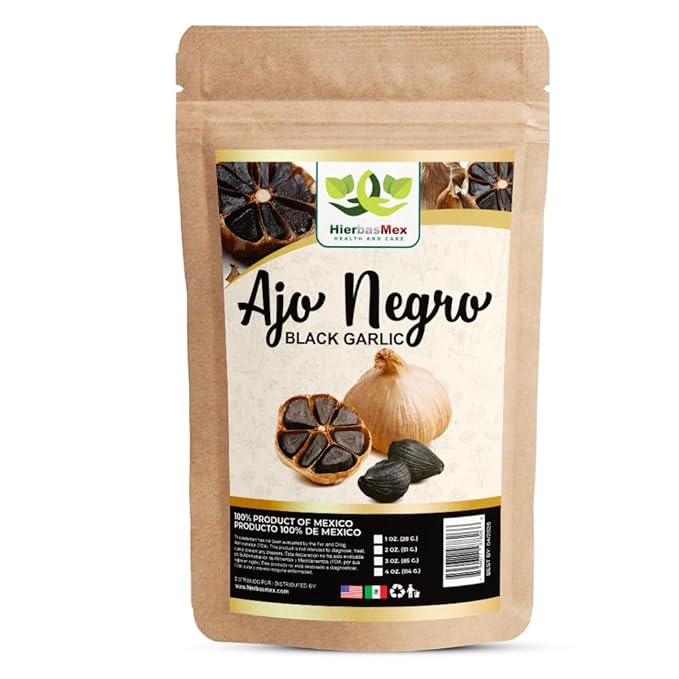 Ajo Negro Hierba Te 4 oz.-113g Black Garlic Tea 4 oz.-113g Natural Mexican Herb Hierba Wild Crafted Product of Mexico Hierbasmx