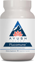 Ayush Herbs Flucomune - Immune Support Supplement Sinus Support for Women &amp Men Herbal Lung &amp Respiratory Balance for Adults - 90 Vegetarian Capsules (1 Count)