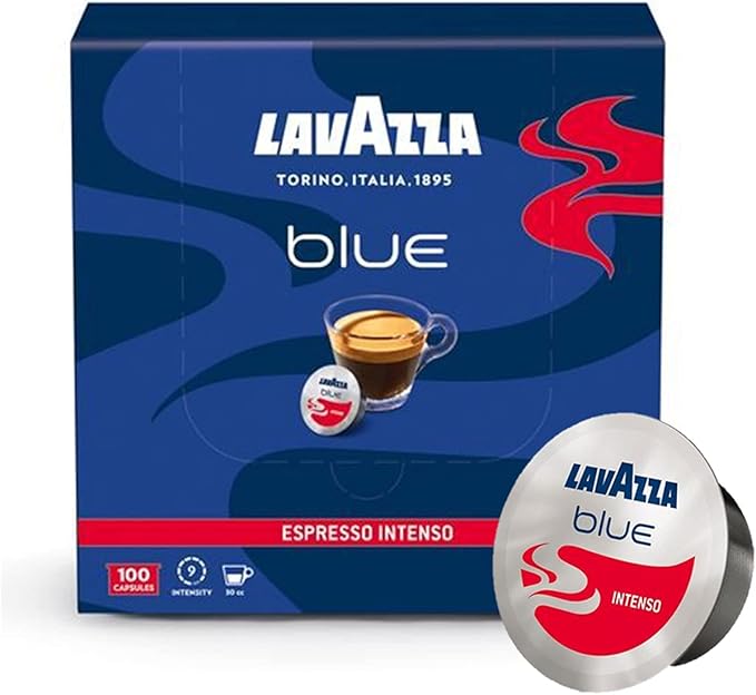 Lavazza BLUE Capsules Espresso Intenso Coffee Blend Medium Roast 28.2-Ounce Boxes (Pack of 100) Value Pack Blended and roasted in Italy Full bodied with intense and persistent flavor