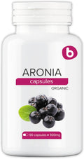 Organic Aronia Berry Capsules – Black Chokeberry Supplement with Natural Anthocyanins &amp Polyphenols – Supports Immune System – from Aronia Berries Powder – Non-GMO – 500mg 90 Vegan Capsules