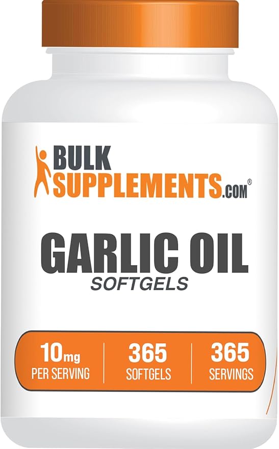 BulkSupplements.com Garlic Oil Softgels - Aged Garlic Supplement Odorless - Gluten Free 1 Softgel per Serving (10mg) 365 Count (Pack of 1)