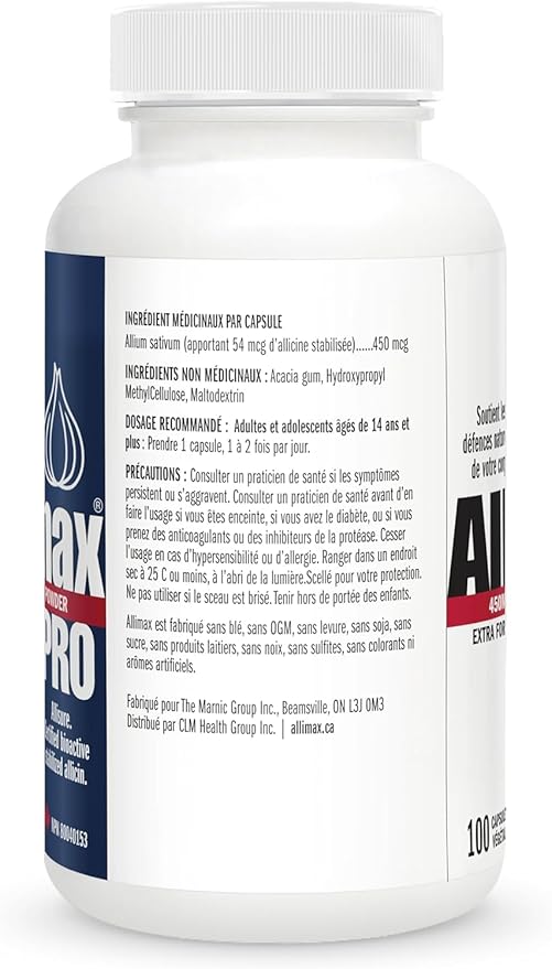 Allicin Garlic Supplement to Support Your Body’s Immune Function. with Stabilized Allicin Extracted from Clean &amp Sustainable Spanish Grown Garlic 450mg 100 Vegicaps
