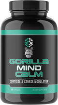 Gorilla Mind Calm (120 Capsules) - Potent Relaxation &amp Stress Reduction | Cortisol &amp Stress Modulator | Enhanced Recovery