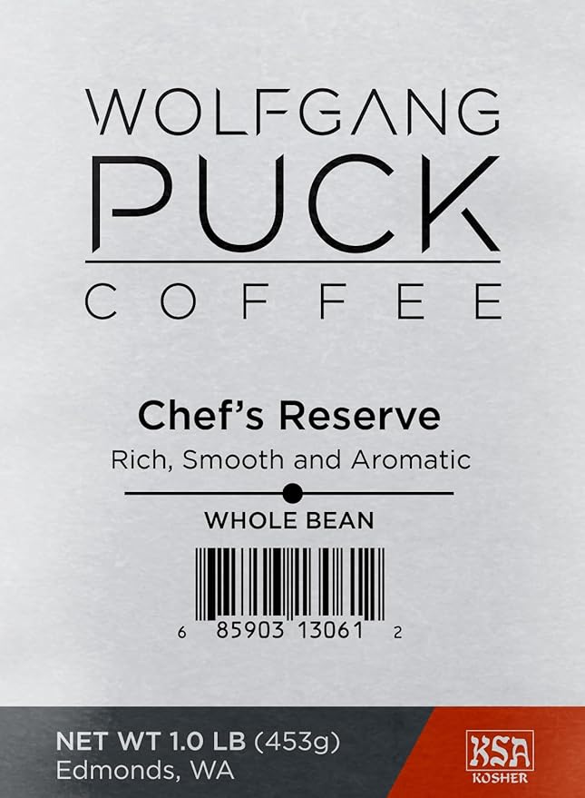 Wolfgang Puck Coffee Chef's Reserve Whole Bean Coffee 1-Pounds 3 Count
