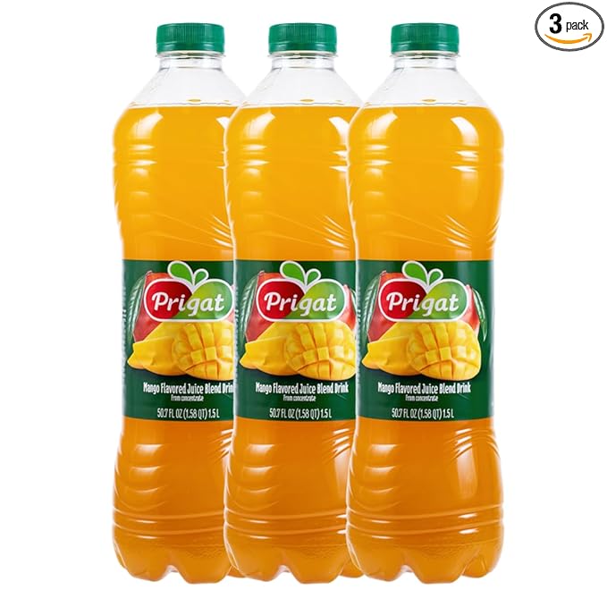 Kosher Prigat Mango Flavored Juice Blend Drink 1.5 L Pack of 3