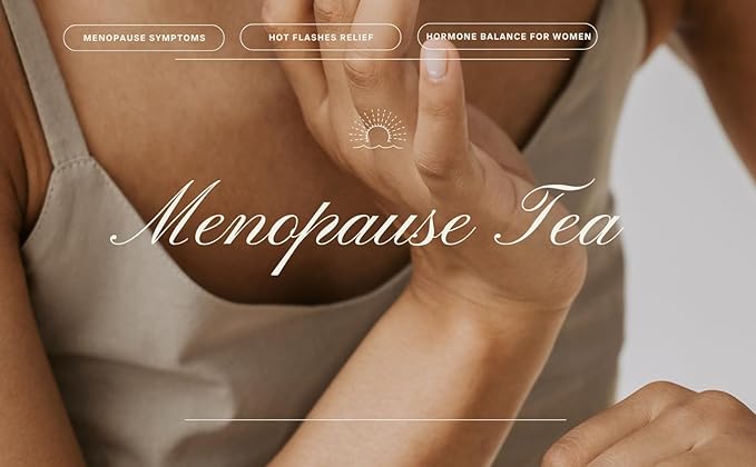 Natural Menopause Tea with Ashwagandha Rooibos Elderberries Lemon Extract Lavender Cranberry Flavor 20 Premium Tea Sachets