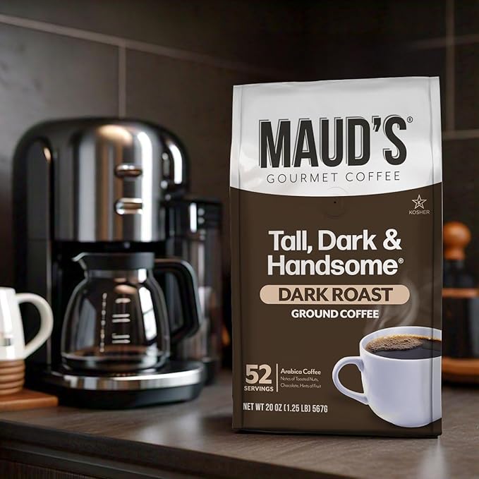 Maud's Dark Roast Ground Coffee 3 Bags (60oz) 100% Arabica Coffee 156 Servings