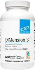 XYMOGEN Dimension 3 - Diindolylmethane DIM Supplement with Curcumin + BioPerine - Supports Healthy Estrogen Detox Hormonal Balance for Women and Men - Menopause Relief + PMS Support (120 Capsules)