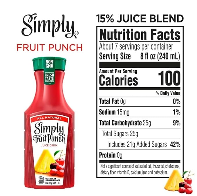 Simply Juice Variety Pack |Orange Pulp-Free Fruit Punch and Lemonade | 4 pk./52 fl. oz.