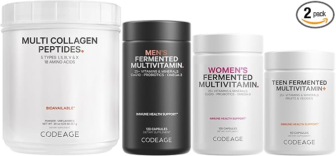 Codeage - Multi Collagen Protein + Teen Women and Men Multivitamin Bundle