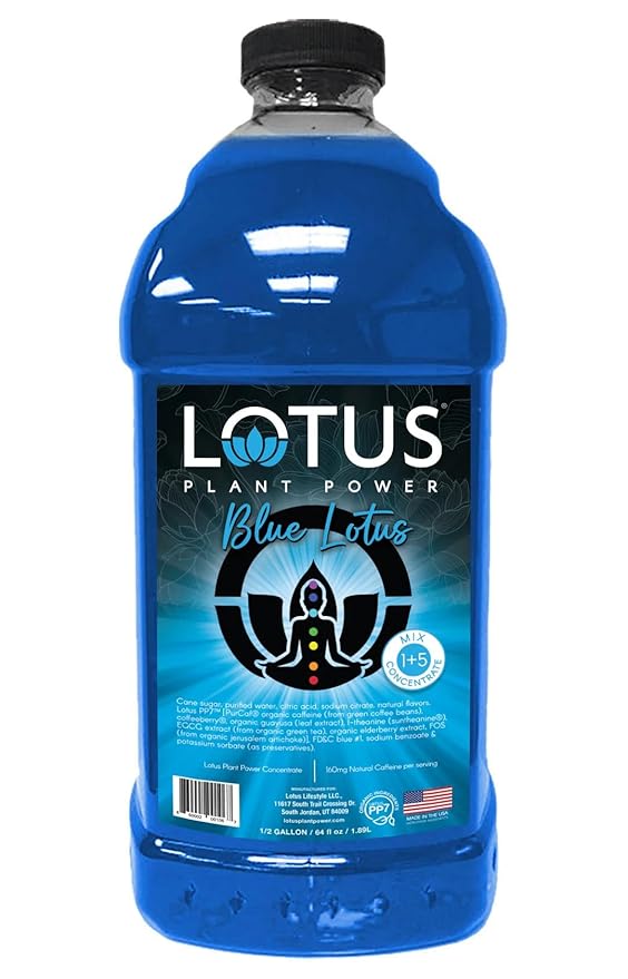 Lotus Energy Drink Concentrate 64 fl oz (White &amp Blue) Pack of 2