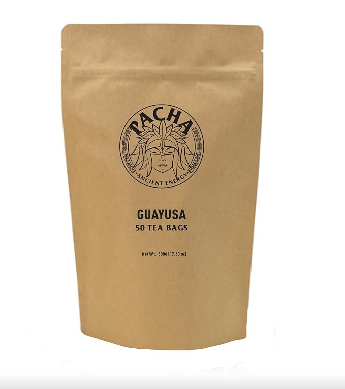 Pacha Ancient Energy Guayusa Tea – 50 Tea Bags | 10g leaf in each | Organic Loose Leaf Tea | Traditional Guayusa Loose Leaf | 164mg Caffeine + Antioxidants &amp L-Theanine | Yerba Mate &amp Coffee A