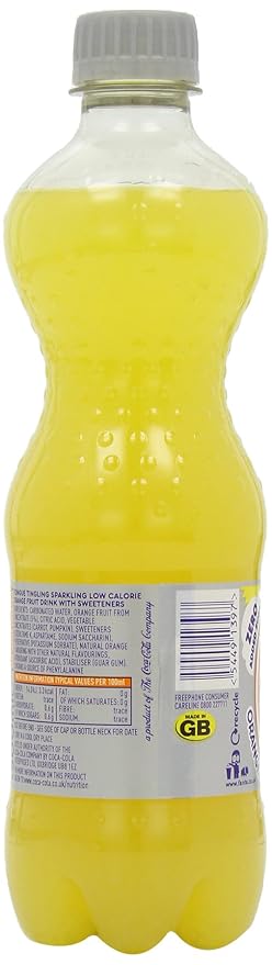 Fanta Zero Orange Soft Drink Bottle 500 ml (Pack of 12)