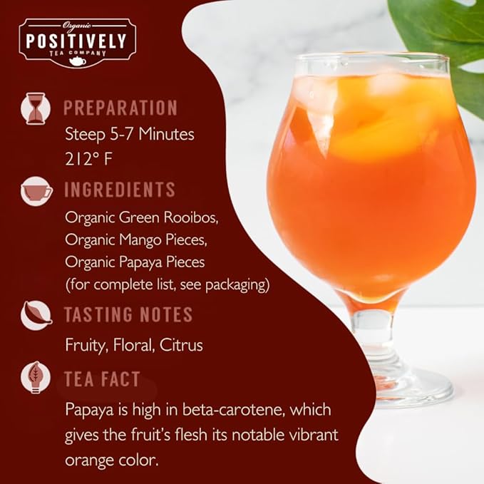 Organic Positively Tea Company Island Breeze Rooibos Tea Loose Leaf 16 Ounce