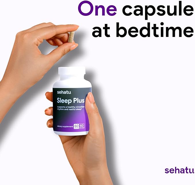 Sleep Plus Supplement | with Melatonin GABA Ashwagandha 5-HTP | for Men and Women Seeking a Healthy Sleep-Wake Schedule and A Relaxed Mood | 60 Count | 60 Day Supply