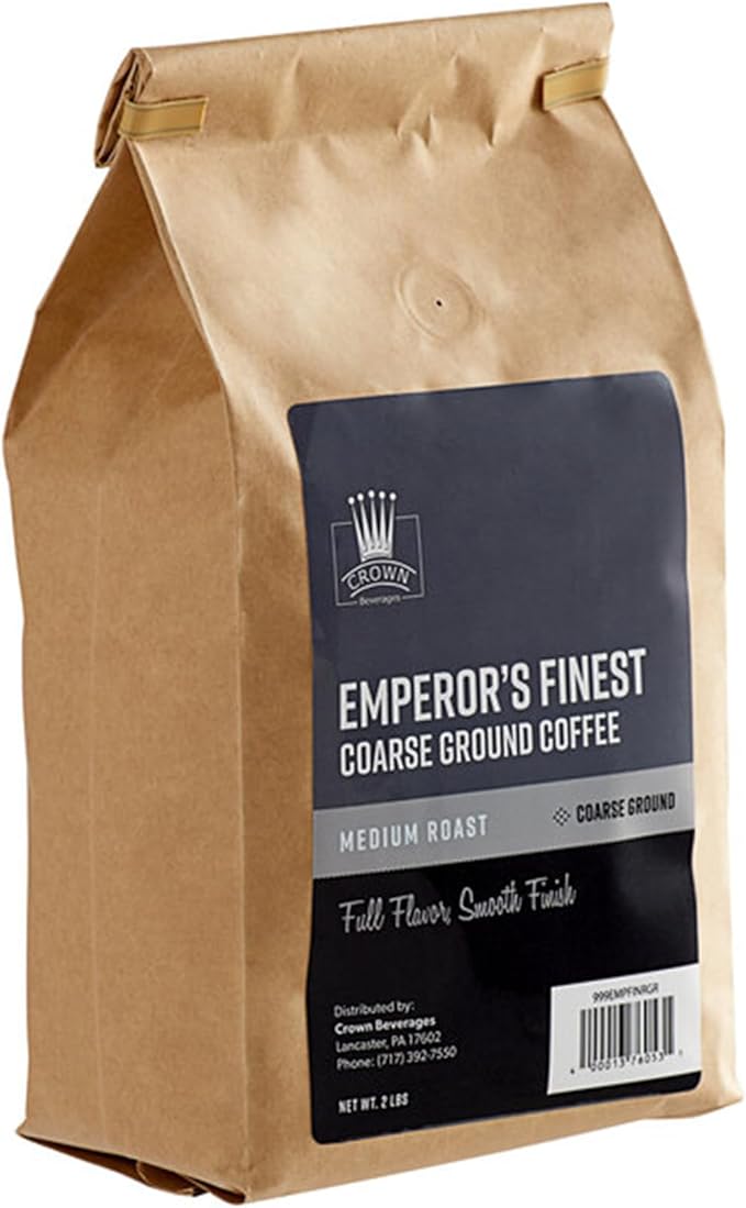 Crown Beverages Emperor's Finest Coarse Ground Coffee 2 lb. - 5/Pieces WS-110EMPFINRGR-NPF