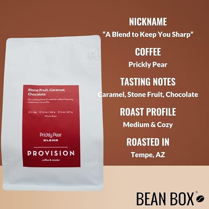Prickly Pear - Roasted by Provision Coffee - Whole Bean Coffee - 12 Ounce Bag