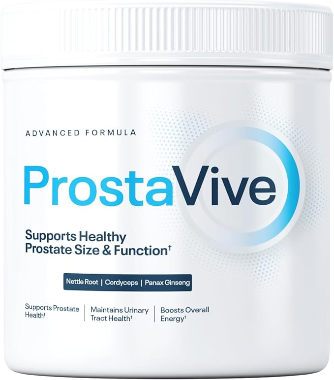 ProstaVive Advanced Prostate Support Formula - Complete Urinary &amp Bladder Health Supplement - Helps Promote Strong Flow &amp Emptying - Natural Powder - Gluten Free Non-GMO