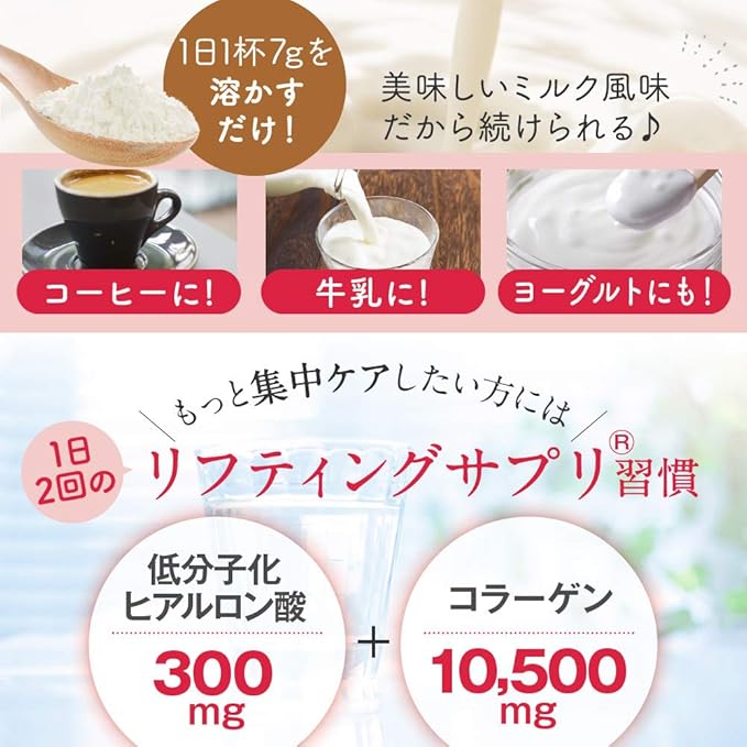 FINE Japan Collagen Peptides. Hyaluronic &amp Collagen + Ubiquinol. Marine Collagen Powder with Elastin. Non-GMO. Supports Skin Hair Joints and Bones. (210g/7.4oz x Approx. 28 Days Course) Set of 6