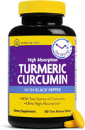 InnovixLabs Turmeric Curcumin with Black Pepper Extract - High Absorption Turmeric and Curcumin Supplements with BioPerine C3 Reduct &amp Curcumin C3 Complex - 100 Time Release Tablets