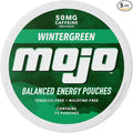 Mojo™ Balanced Energy Pouches | Healthier Energy Drink Alternative | Zero Sugar &amp Calorie-Free with Ginseng Yerba Mate B-Vitamins and Amino Acids | 15 Pouches Per Can | 5 Cans of Wintergreen