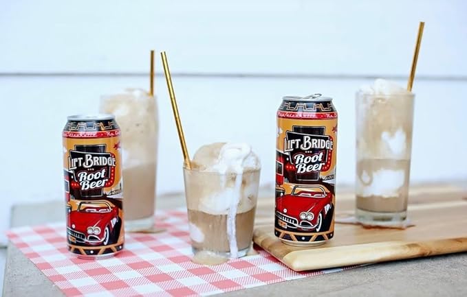 Lift Bridge Root Beer Real Cane Sugar Craft Soda Gluten-free Caffeine-free 12-Pack 16 oz cans