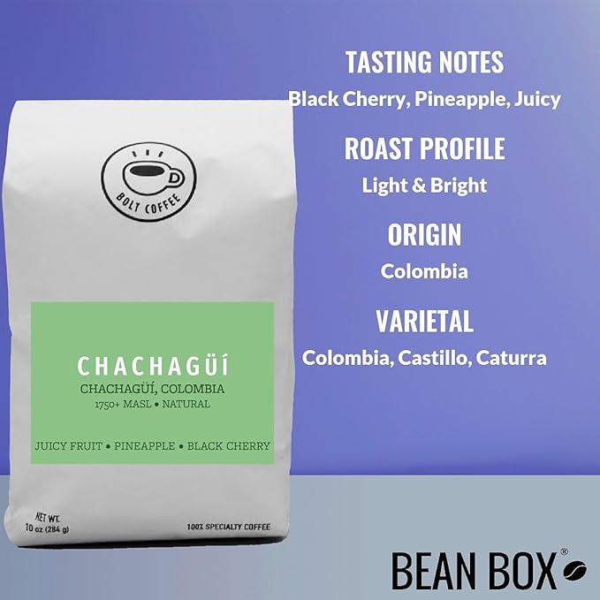 Colombia - Chachagüí Natural - Roasted by Bolt Coffee Co. - Whole Bean Coffee - 12 Ounce Bag