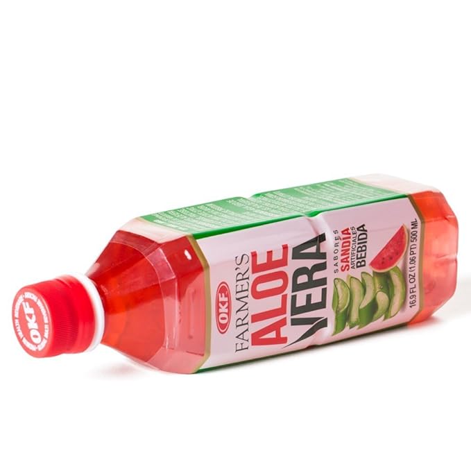 OKF Farmers Aloe Vera Watermelon Drink 16.9 Ounce (20 Pack)