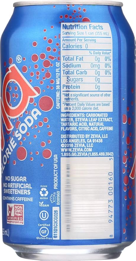 Zevia Soda Cherry Cola Zero Cal 12 oz. 6-Count (Pack of 4)