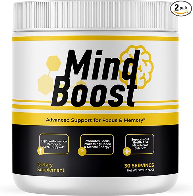 MindBoost Powder - Official Mind Boost Day Supplement Advanced Nootropic Premium Formula Natural Vitamins for Wellness - 1 Bottle for 1 Month