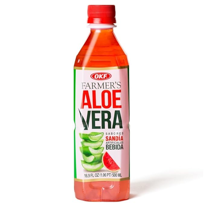 OKF Farmers Aloe Vera Watermelon Drink 16.9 Ounce (20 Pack)
