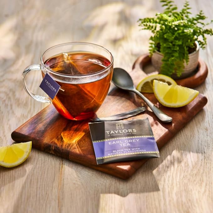 Taylors of Harrogate Earl Grey Black Tea Individually Wrapped Bags 20 Count (Pack of 6) Fragrant Delicate &amp Light Caffeinated Enjoy Hot or Iced 120 Teabags