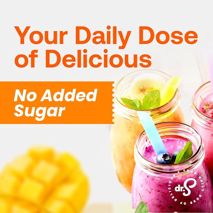 Dr. Smoothie 100% Crushed Mango – No Added Sugar Made with Real Fruits/Fruit Juice – Vegan No Artificial Colors or Flavors – Sweet Mango with a Hint of Pineapple &amp Banana – 46 oz Bottle