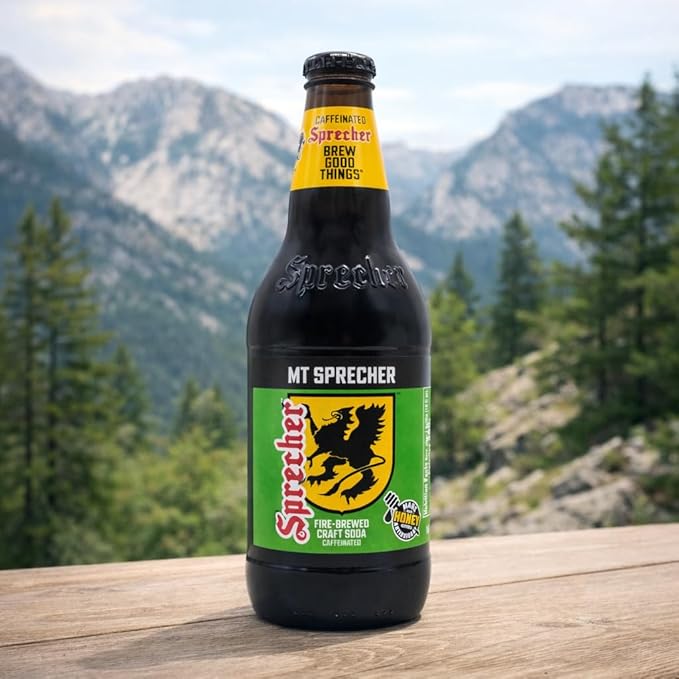 Mt Sprecher Citrus Soda in 16oz Glass Bottles (12 Pack) Caffeinated Fire-Brewed Craft Citrus Soda from Sprecher Brewing Company