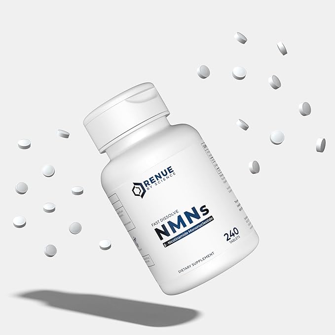 Renue By Science NMN Supplement | 240 Chewable Vegetarian Tablets - 250mg Nicotinamide Mononucleotide per Serving | Lemon Flavour - Manufactured in the USA Third-Party Tested