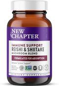 New Chapter Immune Support Reishi &amp Shiitake Mushroom Blend with Organic Reishi Mushroom Vegan + Non-GMO Nootropic Ingredients - 60 ct