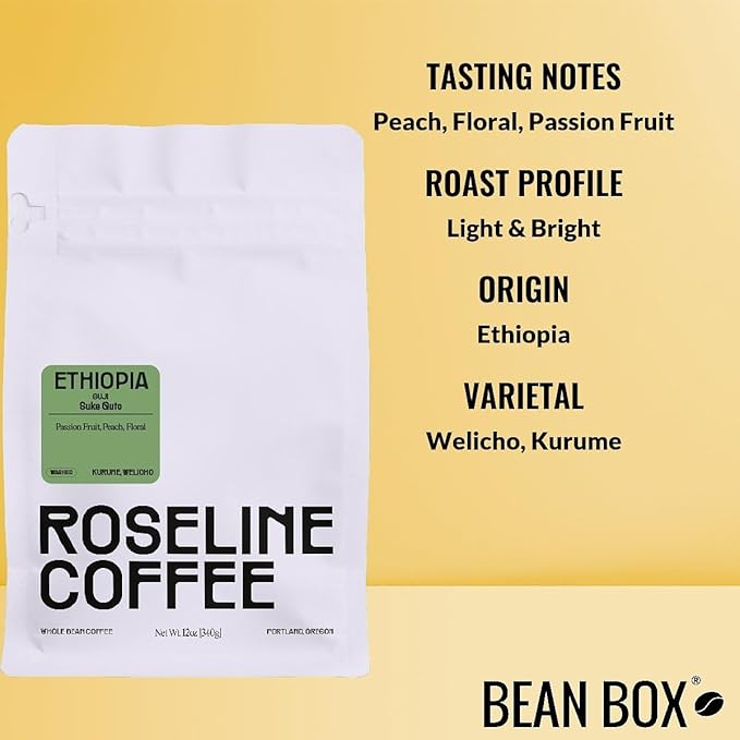 Bean Box Coffee Sampler - Roasted by Roseline 4-Pack Whole Bean Coffee Gourmet Coffee