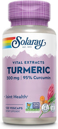 SOLARAY Turmeric Supplement 300 mg - Turmeric Root Extract with 95% Curcumin - Joint Support Supplement for Joint Health and Comfort - Non-GMO Vegan Gluten Free 60-Day Guarantee 120 Servings