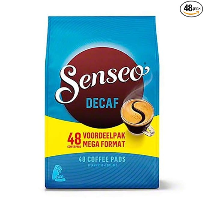 Senseo Decaf Coffee Pods – 48 Count – Medium Roast with Smooth &amp Balanced Flavor and Rich Crema – Single-Serve Compostable Coffee Pads Compatible with Senseo &amp PeleCom Machines
