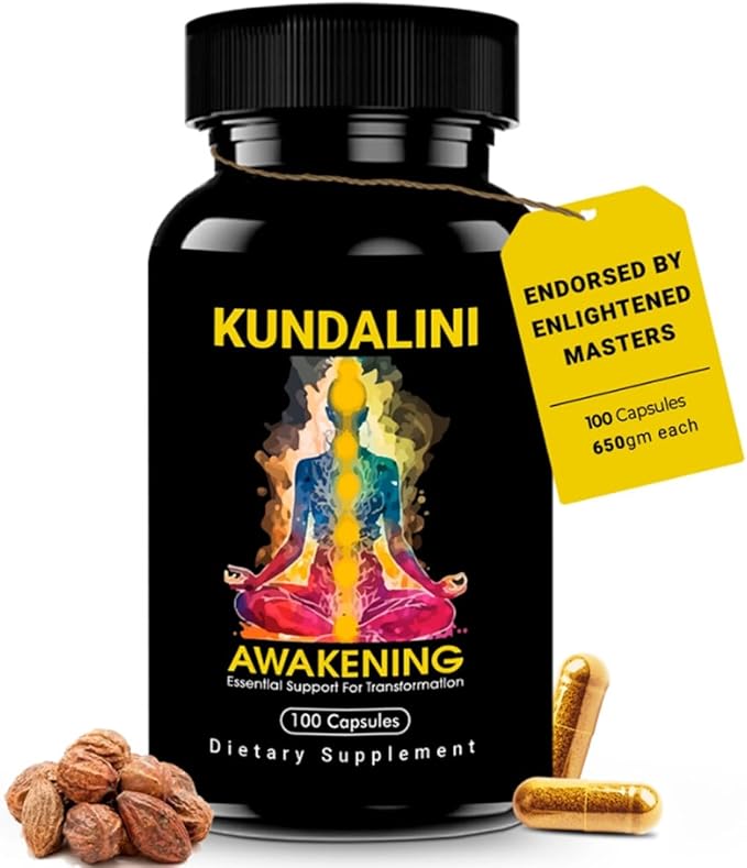 KUNDALINI AWAKENING Herbal Supplement – Ayurvedic Herbal Blend with Ashwagandha Bacopa Tulsi and Haritaki – Supports Spiritual Growth Chakra activation Meditation &amp Higher Consciousness.