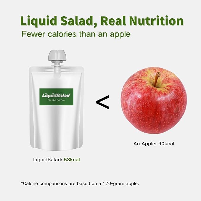 Liquid Salad 16 Fruits &amp Vegetables Juice Superfood Smoothie Pouches Assorted Ready-to-Eat Salad with dietary fiber &amp Prebiotic Wholesome Vegan Snack 14 Pouches