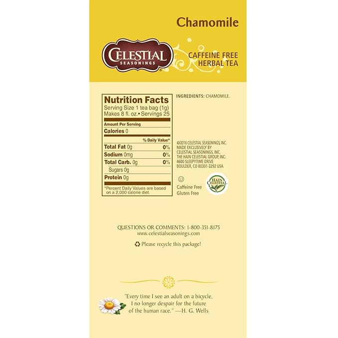 Celestial Seasonings Herbal Tea Chamomile 25 Count (Pack of 6)
