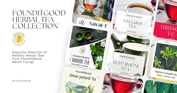 FounditGood’s Pure Karisalankanni Tea (Bhringraj/Eclipta alba) | 100% Natural Herbal Tea | Holistic Wellness and Liver Support | 60 Dip Tea bags
