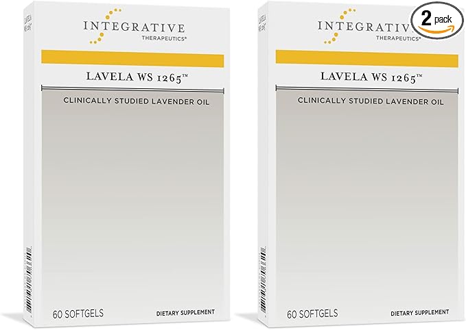 Integrative Therapeutics Lavela WS 1265 - Lavender Essential Oil Supplement for Sleep &amp Stress Support* - Dairy-Free - 120 Softgels (120 Servings)