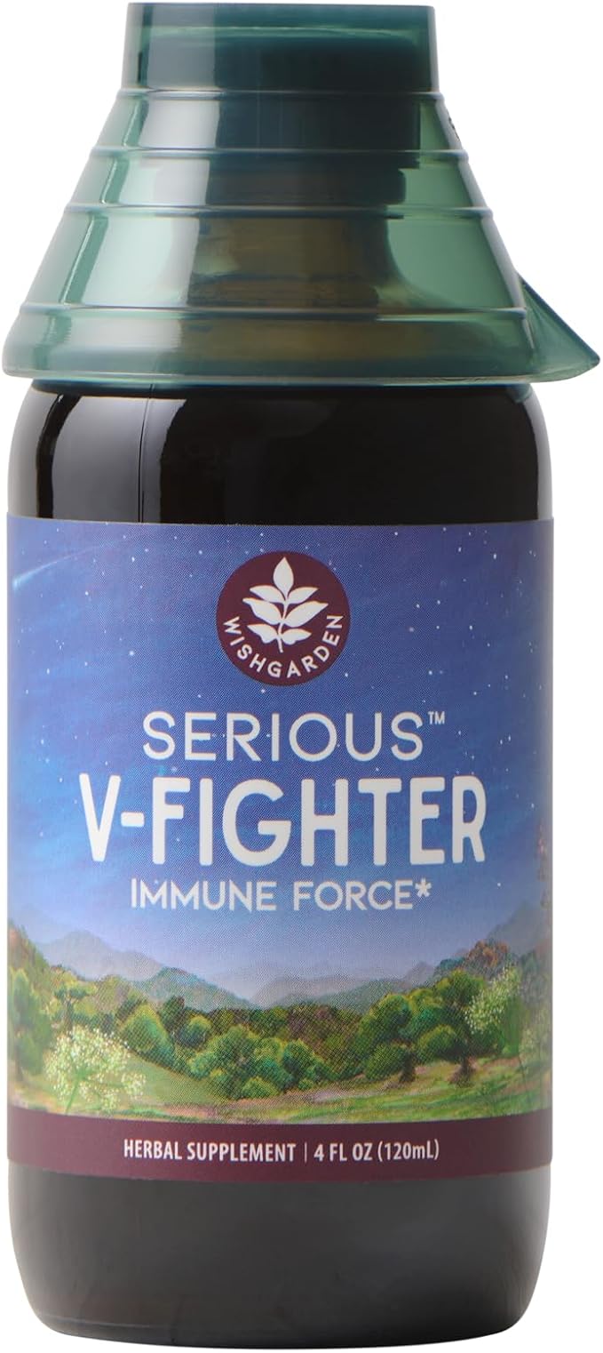 WishGarden Herbs Serious V-Fighter - Plant-Based Herbal Rapid Immune Support &amp Respiratory Health with OSHA &amp Goldenseal Soothes Aches &amp Irritated Lungs Supports Optimum Body Temperature
