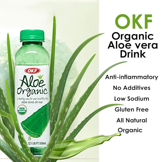 OKF Aloe Vera Drink in 16.9 Ounce Bottles Healthy Edition (Organic 10)