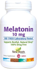 New Roots | Pure Melatonin Supplement (10 mg) | Herbal Sleep Aid Designed with Naturopathic Doctors (180 Tablets) Non-Habit Forming Natural Sleep Support