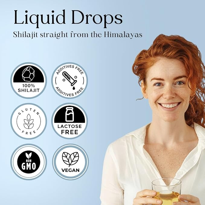 Pure Himalayan Shilajit ® Liquid Drops - The Purest Form of Shilajit 99.9% Absorption for Immune Support Energy Boost Anti-Aging - Natural Trace Minerals &amp Fulvic Acid (50ml)