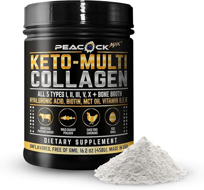 Keto Multi Collagen Peptides (16.2 oz) + Creatine Monohydrate Powder (500g) + Colostrum Powder (60g) Bundle – Unflavored Gluten-Free Non-GMO Clean Daily Supplement Stack